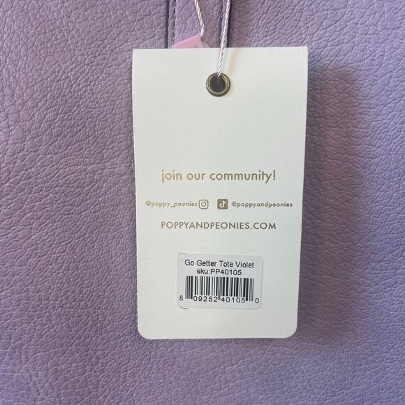 NWT Poppy & Peonies Go Getter Violet purple crossbody strap laptop sleeve GIFT - Picture 4 of 8